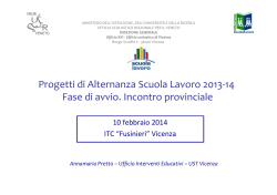 I Progetti delle Reti di Alternanza Scuola Lavoro in provincia di
