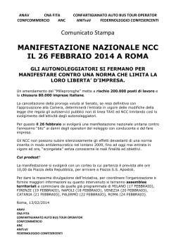 MANIFESTAZIONE NAZIONALE NCC IL 26 FEBBRAIO 2014 A ROMA