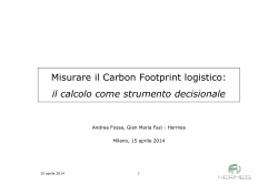 Misurare il Carbon Footprint logistico: il calcolo come - Indicod-Ecr