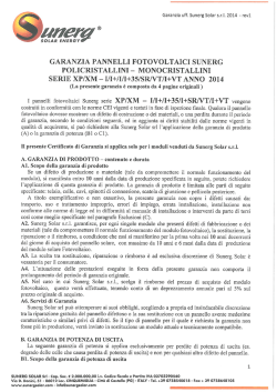 Download Garanzia Fotovoltaico Sunerg 2014