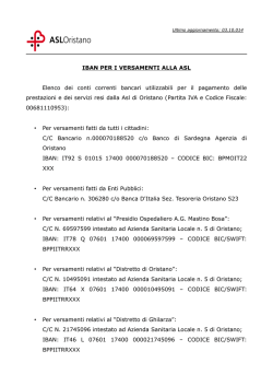 IBAN per i versamenti alla Asl