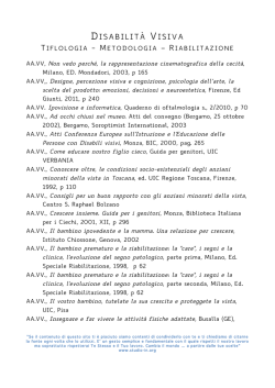 disabilit&agrave; visiva tiflologia - metodologia &ndash; riabilitazione - Studio-In