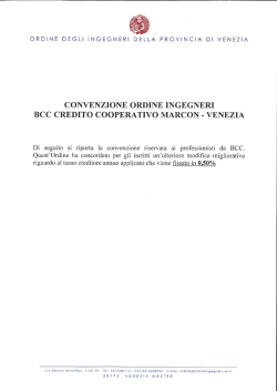 Convenzione tra Ordine e Banca Credito Cooperativo Marcon