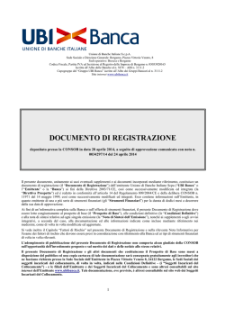 DOCUMENTO DI REGISTRAZIONE