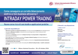 INTRADAY POWER TRADING - Istituto Internazionale di Ricerca