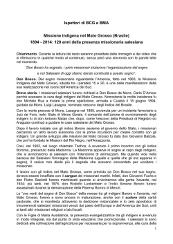 Ispettori di BCG e BMA Missione indigena nel Mato Grosso (Brasile