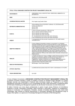 Il Corso di Master Universitario in BIM-BASED
