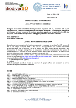 Indagini bibliografiche e prospezioni territoriali