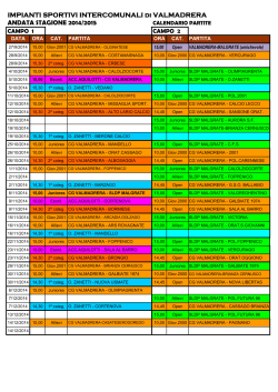 Calendario partite girone di andata 2014