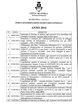 Indice Determine Segretario Generale anno 2014