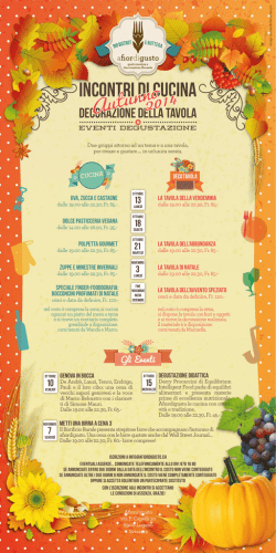 Incontri di cucina e Eventi Autunno 2014-LR