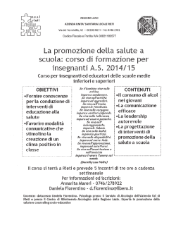 CORSO FORMAZIONE INSEGNANTI