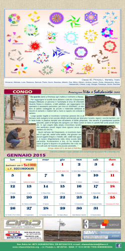 Il nuovo Calendario Solidale 2015