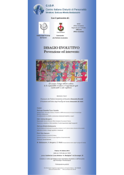 DISAGIO EVOLUTIVO Prevenzione ed intervento