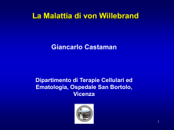 Materiale Didattico La Malattia di von Willebrand