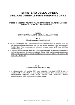 Bozza ipotesi accordo FUA 2014 - Federazione UGL