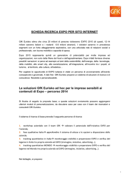 SCHEDA RICERCA EXPO PER SITO INTERNET Le soluzioni GfK