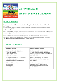 ACCOMODATION X SITO - Arena Pace Disarmo 2014
