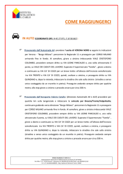 COME RAGGIUNGERCI - Istituto Scolastico San Carlo