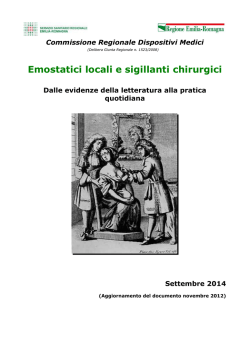 Emostatici locali e sigillanti chirurgici. Dalle evidenze della