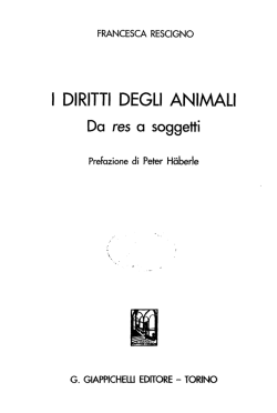 I DIRITTI DEGLI ANIMALI