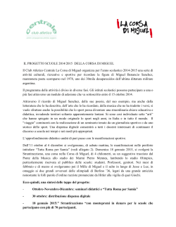 PROGETTO SCUOLE - LA CORSA DI MIGUEL 2014