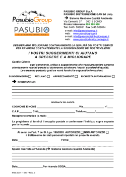 I VOSTRI SUGGERIMENTI CI AIUTANO A