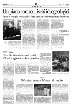 Un piano contro i rischi idrogeologici