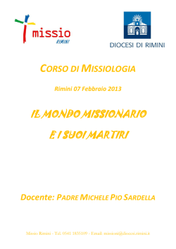 IL MONDO MISSIONARIO E I SUOI MARTIRI
