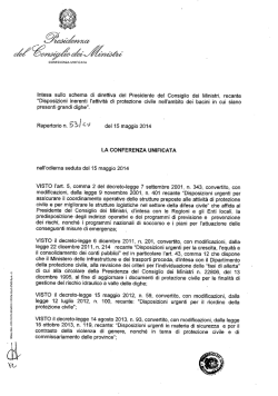 Intesa sullo schema di direttiva del Presidente del Consiglio dei