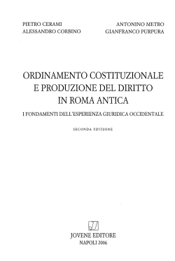 ordinamento costituzionale e produzione del diritto in roma antica