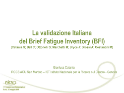 La validazione italiana del Brief Fatigue Inventory (BFI)