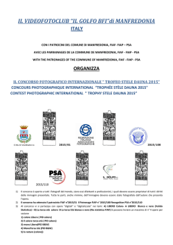 IL VIDEOFOTOCLUB &ldquo;IL GOLFO BFI&rdquo;di MANFREDONIA