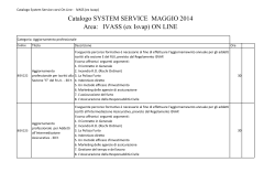 Catalogo SYSTEM SERVICE MAGGIO 2014 Area: IVASS (ex Isvap
