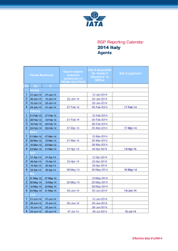 BSP Reporting Calendar 2014 Italy Agents