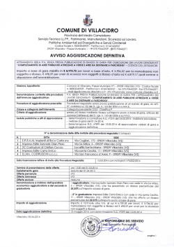 Avviso Aggiudicazione Definitiva.
