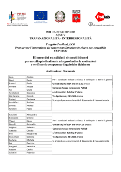 Elenco dei candidati ritenuti idonei