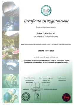 Certiﬁcato Q)i Registrazione