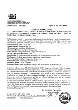 Comunicato Stampa
