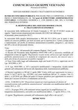 bando concorso 2 posti di istruttore amm.cont. SGV
