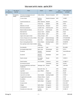 lista nuovi arrivi: marzo
