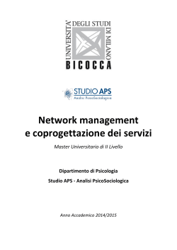 Network management e coprogettazione dei servizi