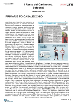 PRIMARIE PD:CASALECCHIO Il Resto del Carlino (ed. Bologna)
