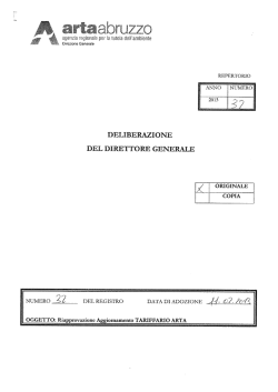 BELIBERAZIONE DEL DОRETTORE GENERALE