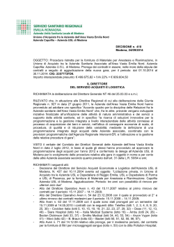 Delibera indizione - Azienda USL di Modena