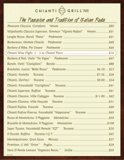 Full Wine List - Chianti Grill