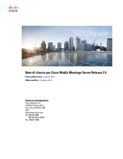 Note di rilascio per Cisco WebEx Meetings Server Release 2.5
