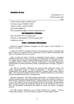 CV completo Avv. Benedetta De Luca - Assistenza legale