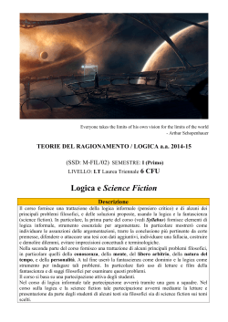 Corso logica e science fiction - Sapienza