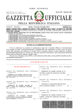 Gazzetta Ufficiale n. 158 del 10 luglio 2014 - Il sole 24 Ore